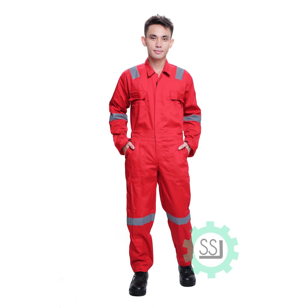 Baju Seragam Terusan Safety Warna Merah